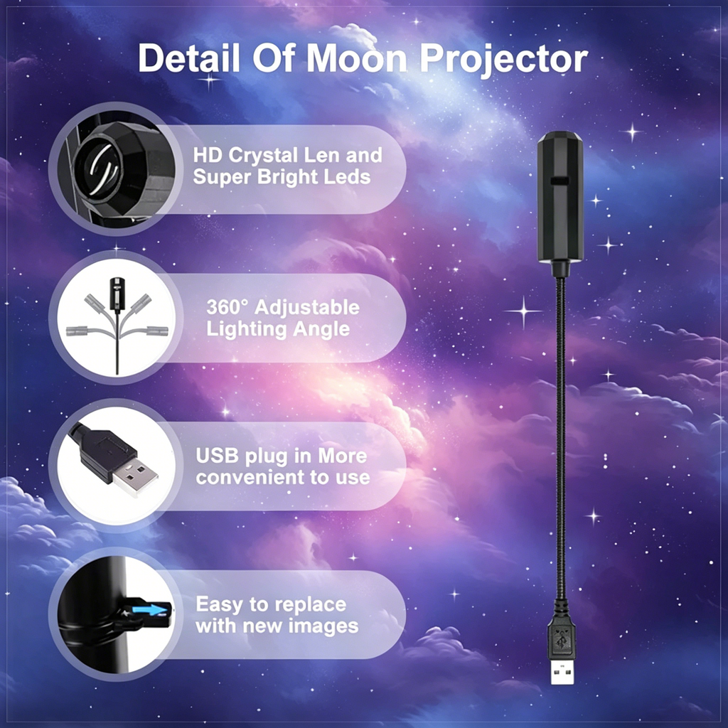 Mother's Day Gift | USB Projector Light Soft Light for Peaceful Nights