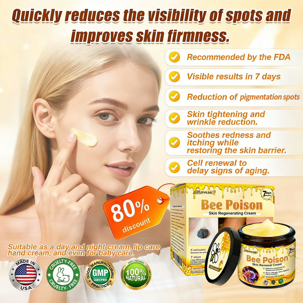 𝐋𝐎𝐕𝐈𝐋𝐃𝐒™ 𝐁𝐞𝐞 𝐏𝐨𝐢𝐬𝐨𝐧 𝐀𝐥𝐥-𝐢𝐧-𝐎𝐧𝐞 𝐂𝐫𝐞𝐚𝐦–🌸 Anti-aging,Hydrating, Skin Repair, Even Tone, Acne and Dark Spot Treatment, Wart and Mole Removal, Psoriasis Relief