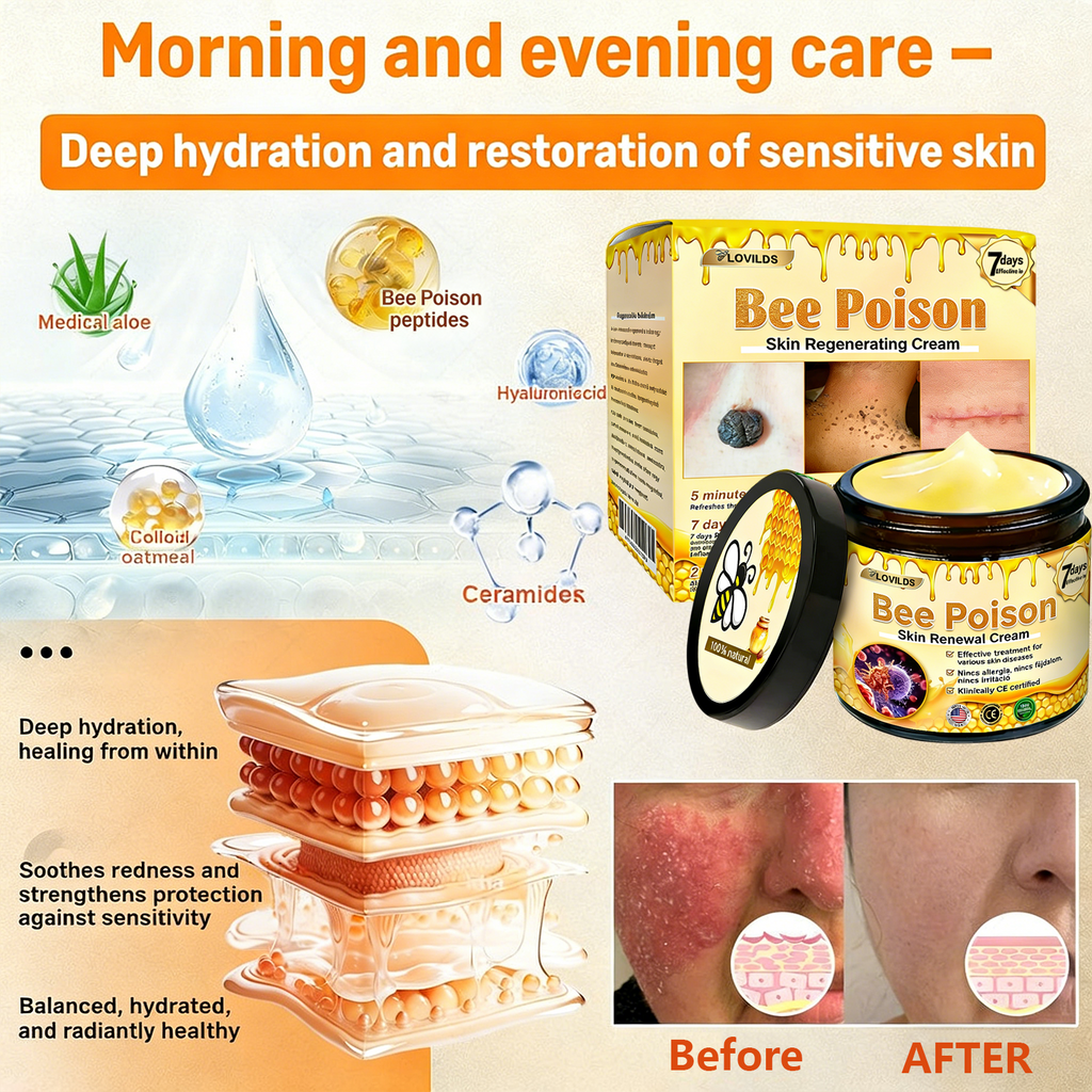 𝐋𝐎𝐕𝐈𝐋𝐃𝐒™ 𝐁𝐞𝐞 𝐏𝐨𝐢𝐬𝐨𝐧 𝐀𝐥𝐥-𝐢𝐧-𝐎𝐧𝐞 𝐂𝐫𝐞𝐚𝐦–🌸 Anti-aging,Hydrating, Skin Repair, Even Tone, Acne and Dark Spot Treatment, Wart and Mole Removal, Psoriasis Relief
