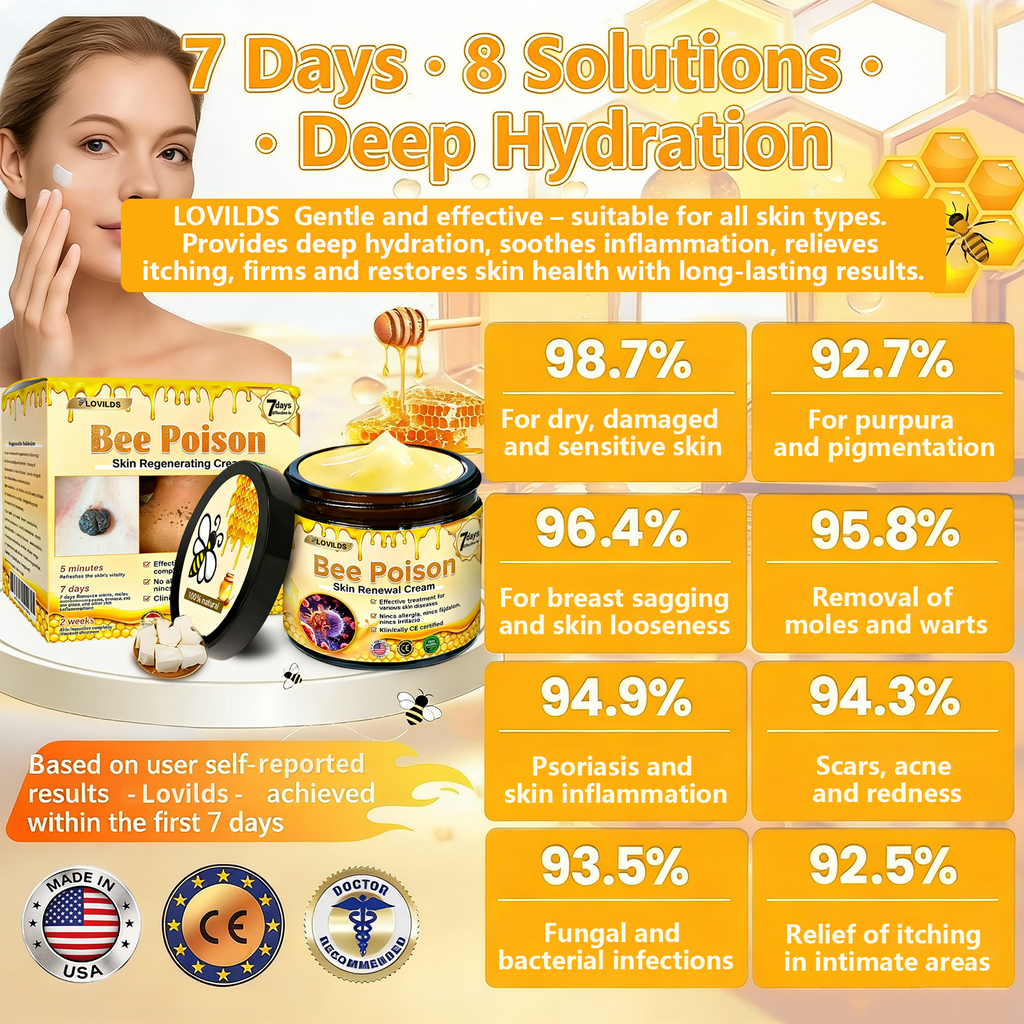 𝐋𝐎𝐕𝐈𝐋𝐃𝐒™ 𝐁𝐞𝐞 𝐏𝐨𝐢𝐬𝐨𝐧 𝐀𝐥𝐥-𝐢𝐧-𝐎𝐧𝐞 𝐂𝐫𝐞𝐚𝐦–🌸 Anti-aging,Hydrating, Skin Repair, Even Tone, Acne and Dark Spot Treatment, Wart and Mole Removal, Psoriasis Relief
