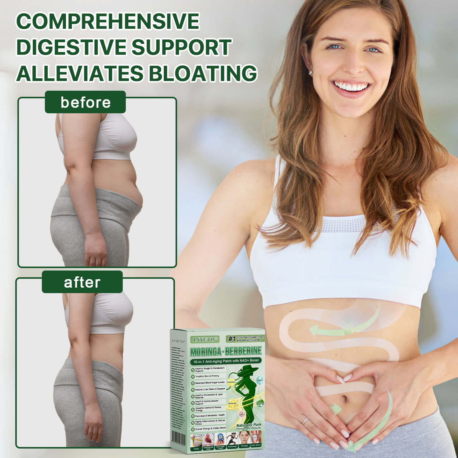 🇺🇸 Official Store | ☀️☀️ Moringa Berberine + NAD+ 10-in-1 Nano Microneedle Patch(Just once a day, visible changes in 7 days)