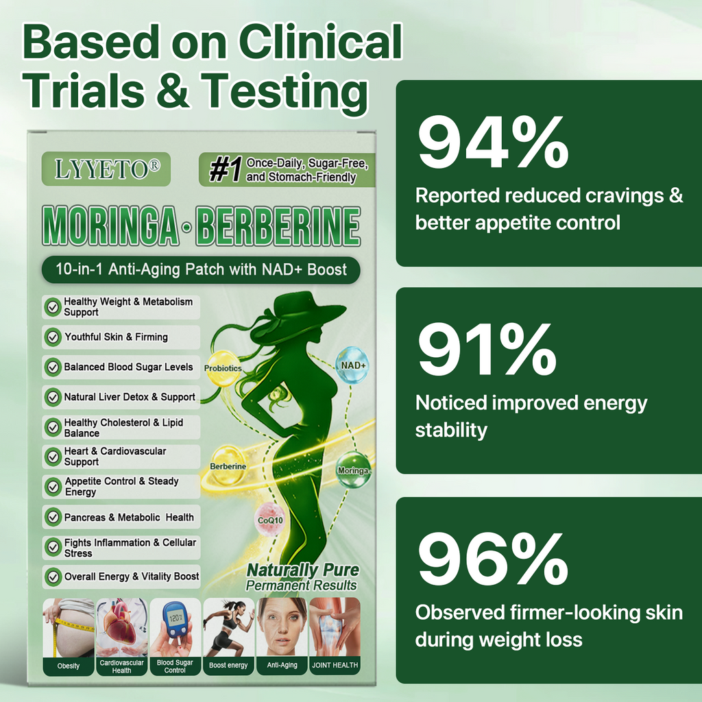 🇺🇸 Official Store | ☀️☀️ Moringa Berberine + NAD+ 10-in-1 Nano Microneedle Patch(Just once a day, visible changes in 7 days)