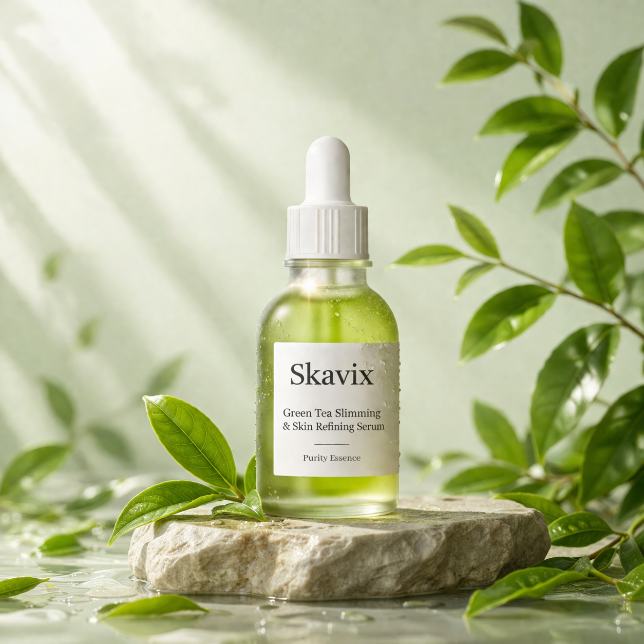 🌿Skavix Green Tea Slimming & Skin Refining Serum — Sculpt & Glow Overnight💥