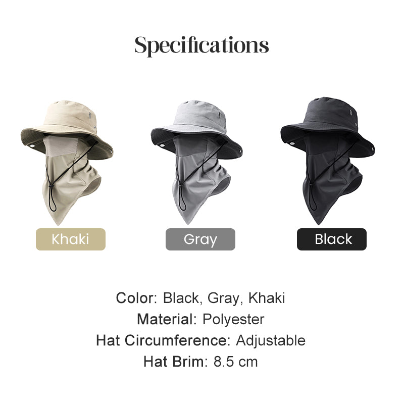 🔥Free Shipping 🔥UV Protection Bucket Hat with Face Cover