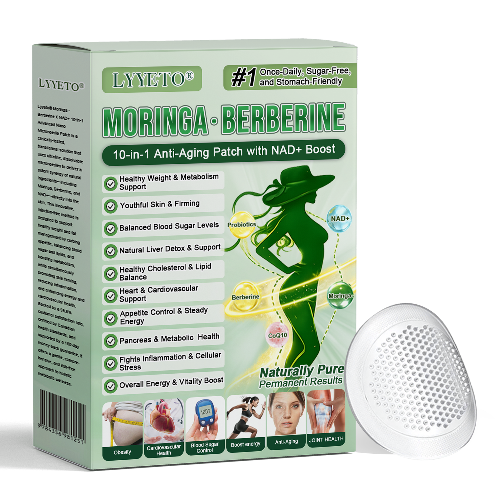 🇺🇸 Official Store | ☀️☀️ Moringa Berberine + NAD+ 10-in-1 Nano Microneedle Patch(Just once a day, visible changes in 7 days)