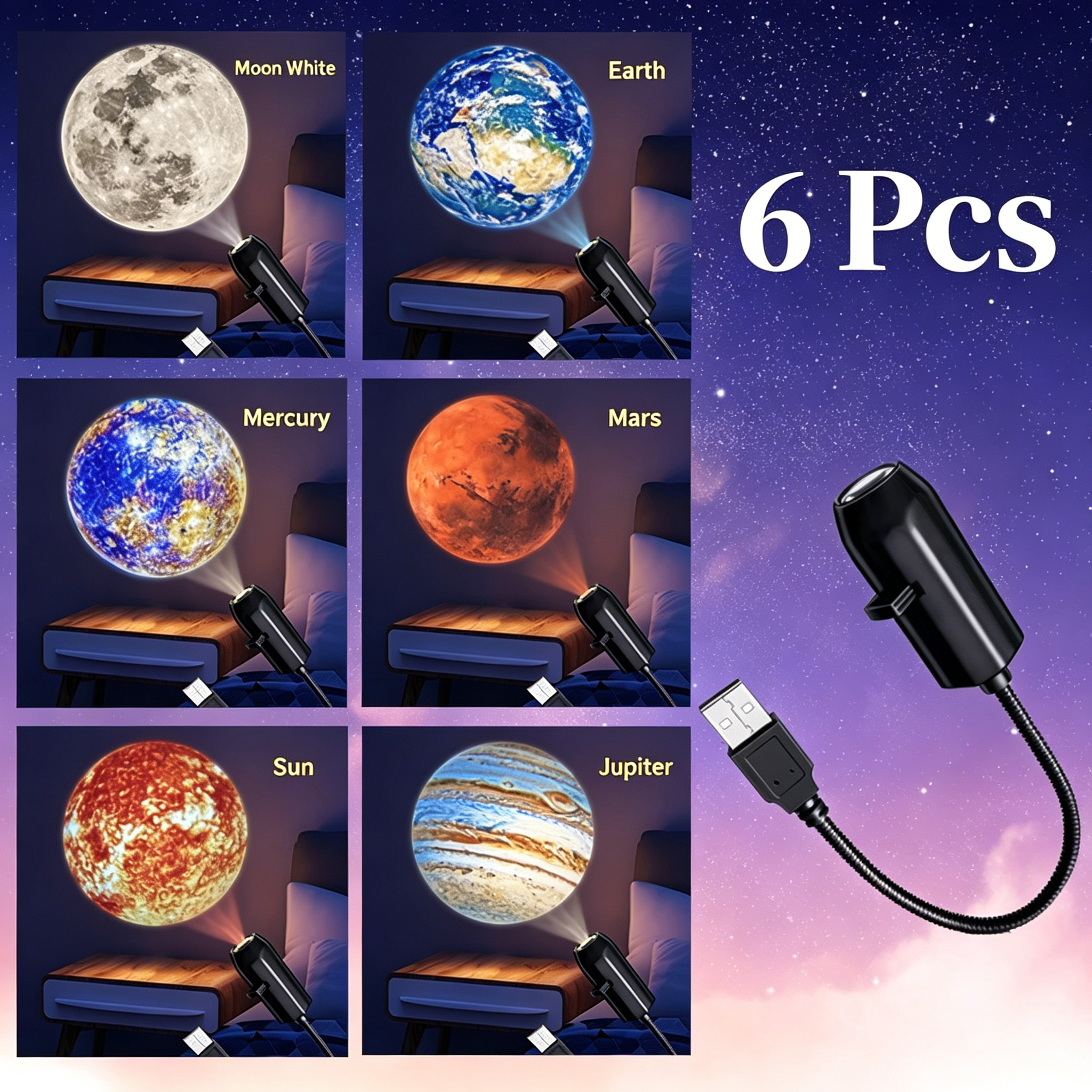 Mother's Day Gift | USB Projector Light Soft Light for Peaceful Nights