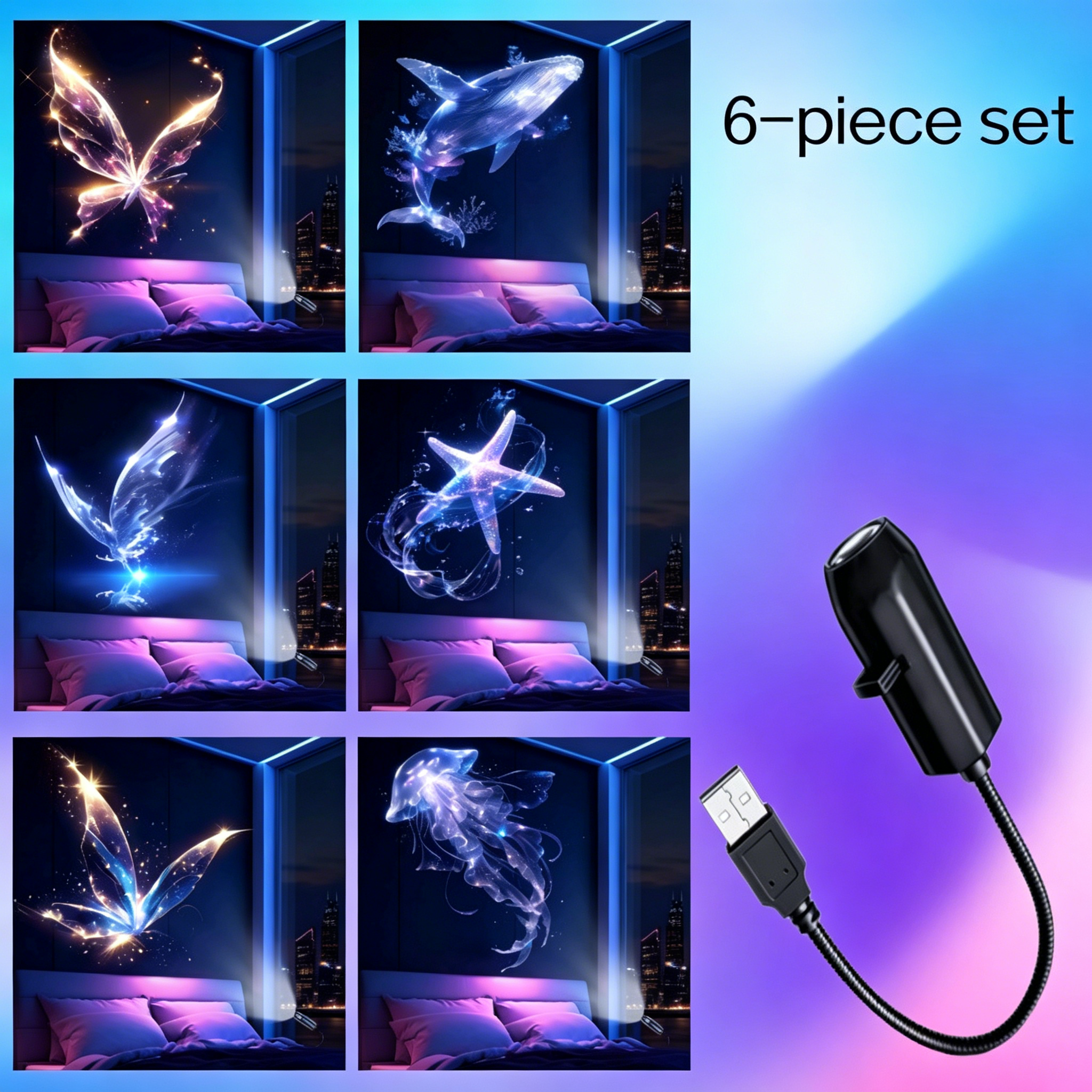 Mother's Day Gift | USB Projector Light Soft Light for Peaceful Nights