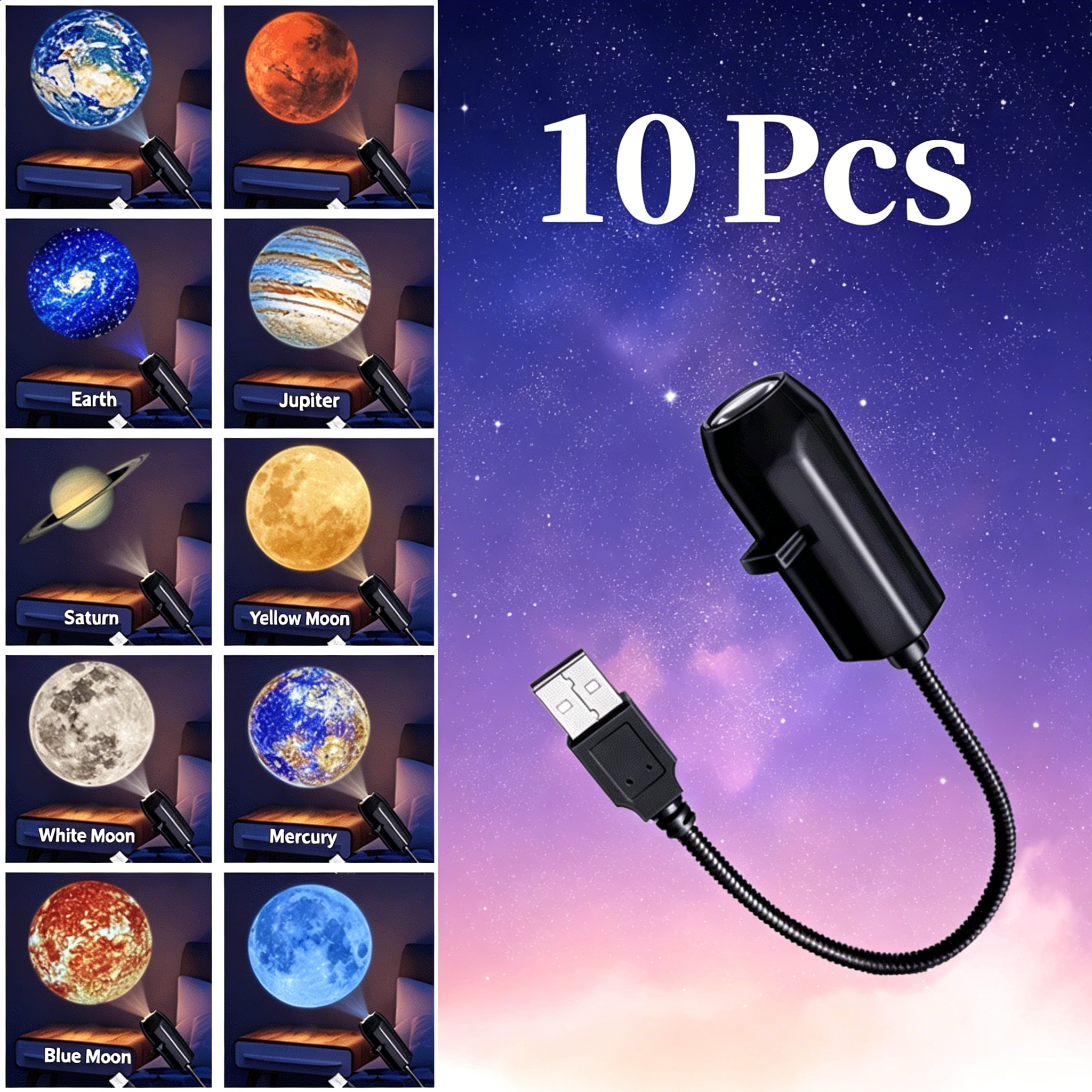 Mother's Day Gift | USB Projector Light Soft Light for Peaceful Nights